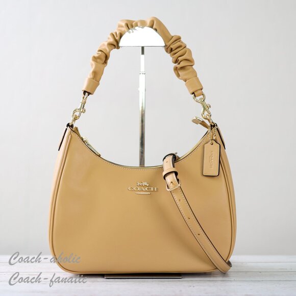 Coach Handbags - NWT Coach CU126 Teri Hobo Bag Leather Shoulder Bag in Tan